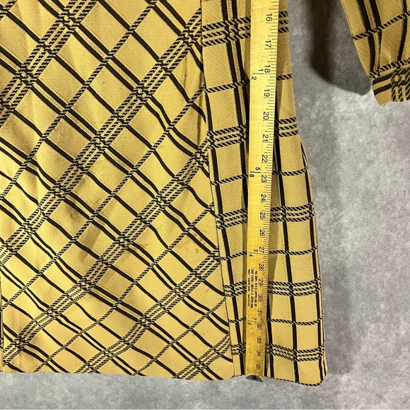 Vintage Burt Stanley Midi Dress Small S Yellow Black Stripe 60s Mod **See Desc** - Picture 10 of 10